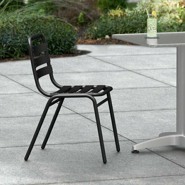 Lancaster Table & Seating Black Outdoor Side Chair 427CTSSDBLK